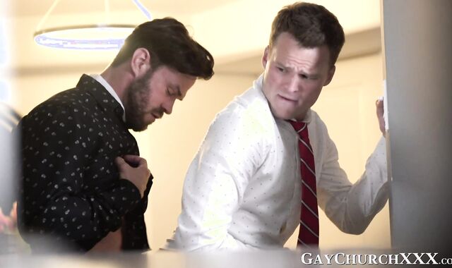 Magnetic lust huge cock pastor pounds on stairwell