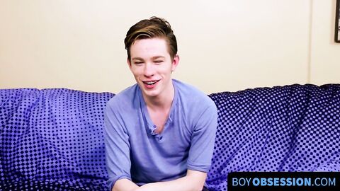 Before inserting fingers into his ass Twink conducted an interview