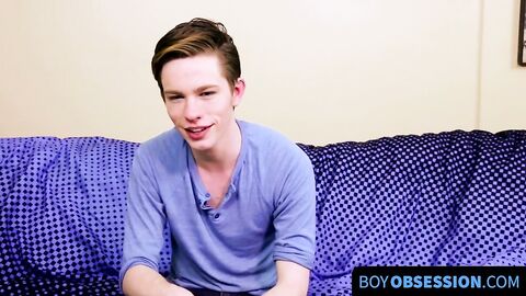 Before inserting fingers into his ass Twink conducted an interview