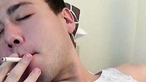 Smoke addict dude takes a mind blowing anal with huge dick