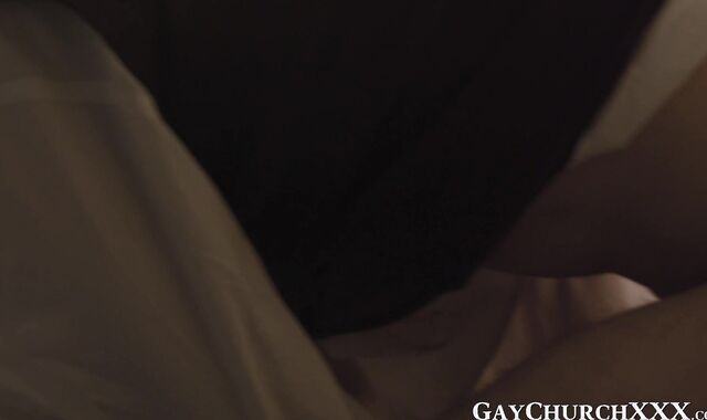 Throatfucking in the small window of the confession room