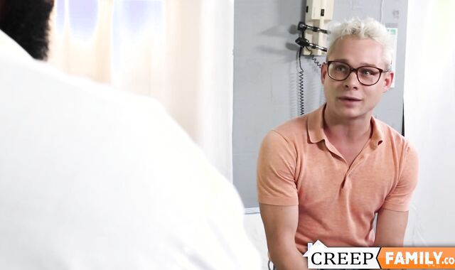 Stepdaddy checks out swollen balls of Andrew Connor to relive his stress