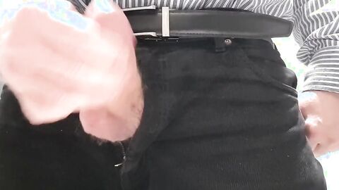 Little cock daddy wank at work with big cum spurt 3