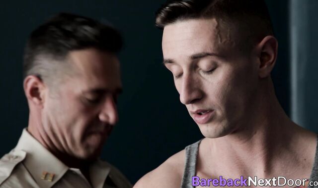 Hung policeman sticks his dick in crooks tight asshole raw