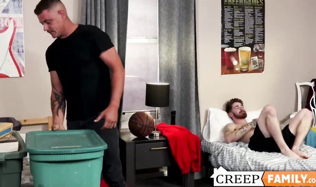 Nick Milani jerks off in front of his crush stepuncle whose also horny