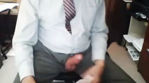 Grandpa in Suit Masturbating