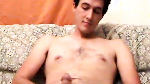 Young amateur teases with his slim body and jerks off rough