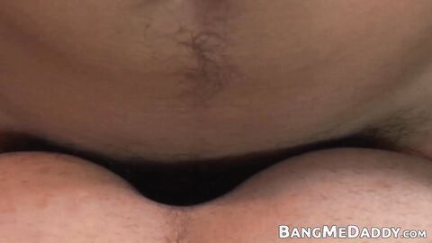 Latino twink barebacks chubby mature man and cums on his ass