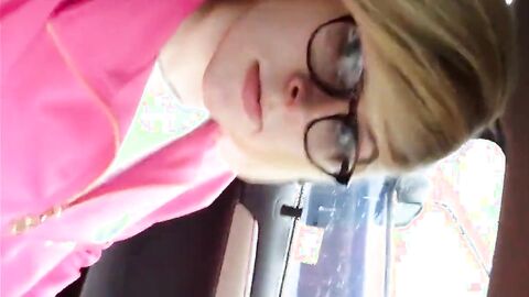 Cute Sissy Cums In The Car