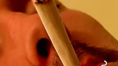 Attractive dude uses smoke to get into this twink ass