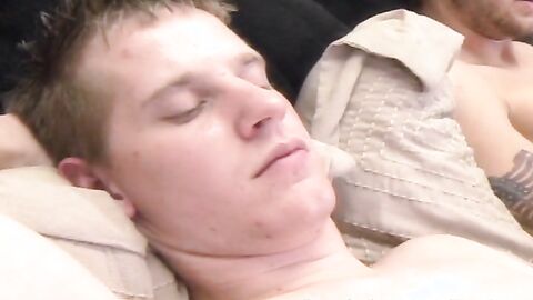 Chick gets pounded while amateur guy jerks off his big dick