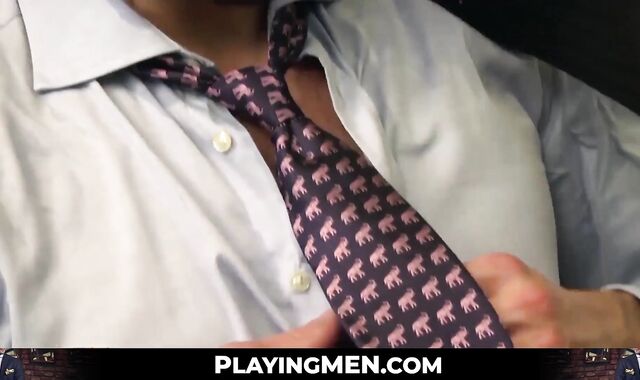 Classy gay man doggystyle fucked by man in suit Darius Ferdynand