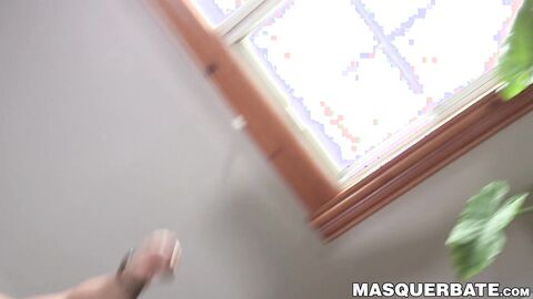Bearded guy Zack Lemec shows off his muscles during jerk off