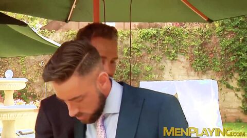 Luxurious room and two executives fucking hard after work