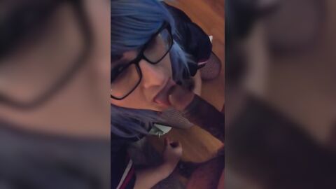 BBC cums in mouth of white sissy fag