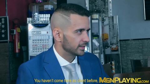 Office workers Bruno Max and Robbie Rojo anal fucking rough
