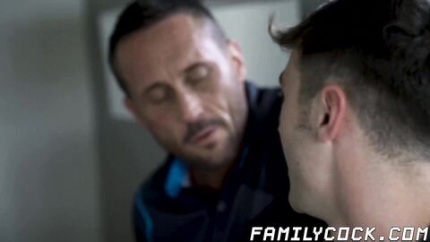 Bareback doggystyle fucking with stepdad and his stepson
