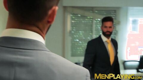 Suit sex with two executive branch directors in real office
