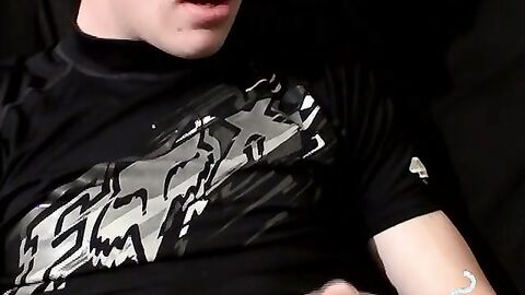 Chainsomker dude engages with intense solo cock stroking