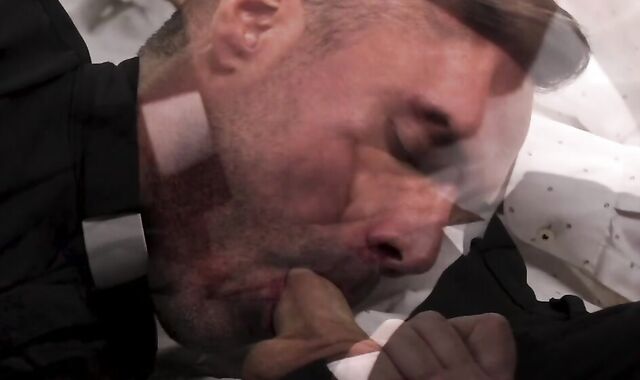 Holy father cleanses sins with his cum and bless them