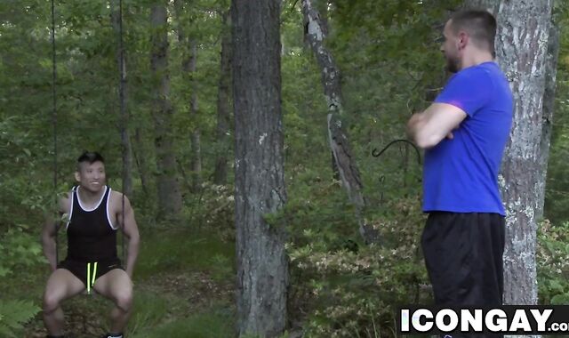 Hot Hans Berlin finds solace in asian jock Jessies tight ass