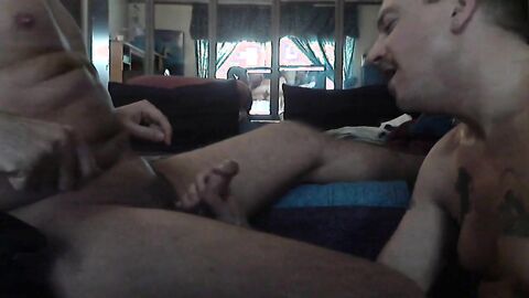 Sucking the cum from my Friends Cock