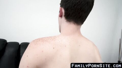 Youthful stepson riding enormous uncovered daddy dick