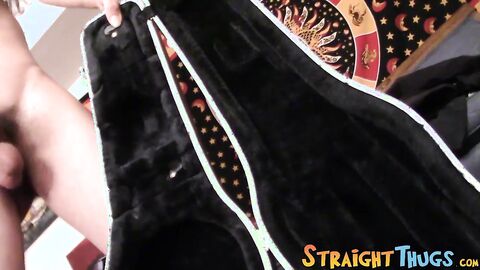 Hairy amateur is jacking off his huge dick and cuming a lot