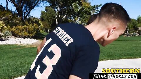 Thin man gets his companions dick somewhere within his throat