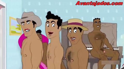 cartoon black pauzudos dancing gay