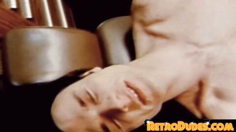 Gay patient jerks off while dildo screwed by hot specialist