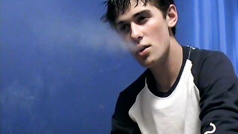 Smoking twink enjoys  barefuck with handsome stepbro