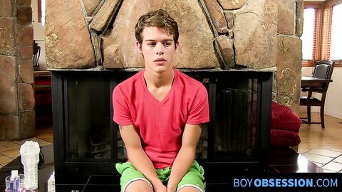 Young and attractive Alex Jordan jerking off with a fleshlight solo