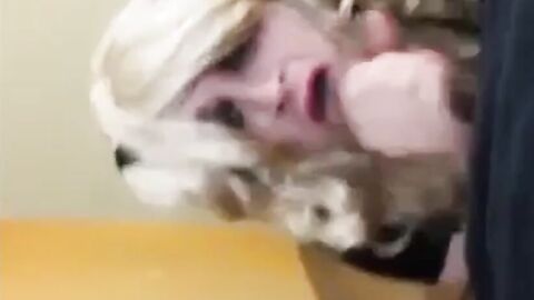 Young white sissy takes black masters load