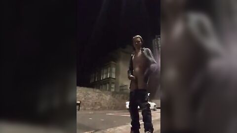 Guy Exhibitionist showing it all on busy streets