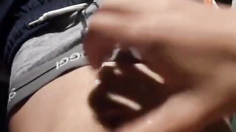 Twink Plays with His Huge Load After Intense Masturbation Solo