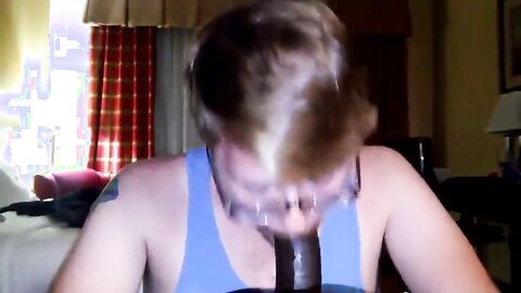 Big Black Cock Gets Serviced by a Hungry White Mouth