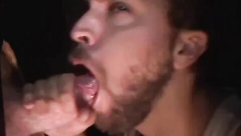 Amateur Gloryhole Blowjob with 2 Cumshots!