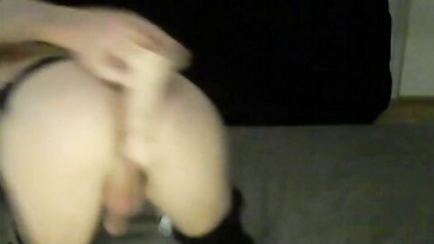 Skinny Twink CD Gapes with Dildo