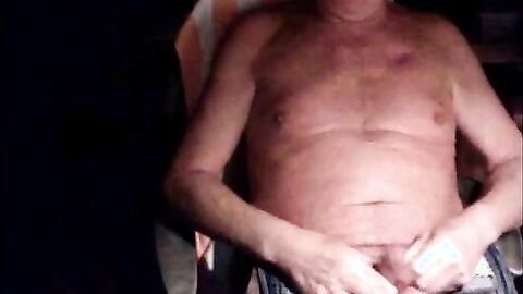 Grandpa Strokes His Small Cock