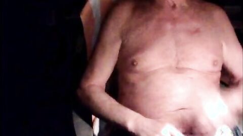 Grandpa Strokes His Small Cock