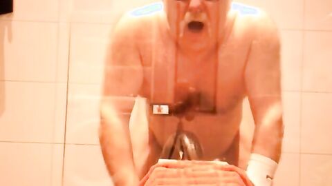 Bearded Man's Solo Play with Sex Toy