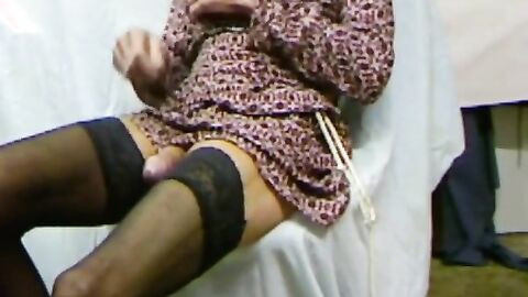 Crossdresser Cums on Webcam