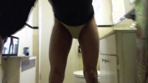 Black Twink's Thong Bathroom Adventure