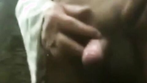 Old Man Strokes His Uncut Cock Outdoors
