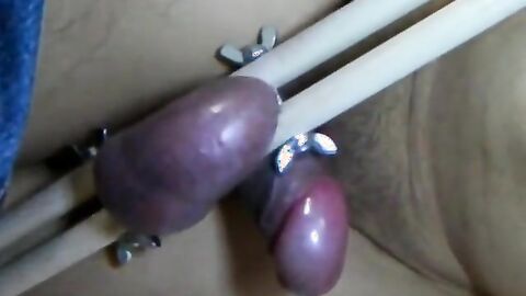 Painful Ballbusting: Amateur Asian BDSM Masturbation