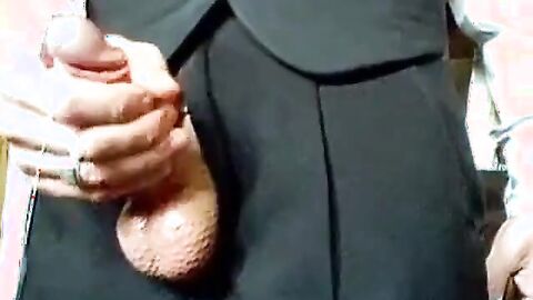 Amateur Daddy Stroking Hard in a Suit