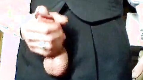 Amateur Daddy Stroking Hard in a Suit