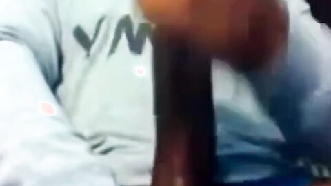 Hunk Strokes His Big Black Cock to Porn and Cums Twice