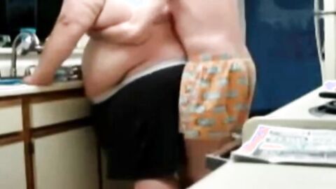 Chubby Daddy Barebacks a Young Man